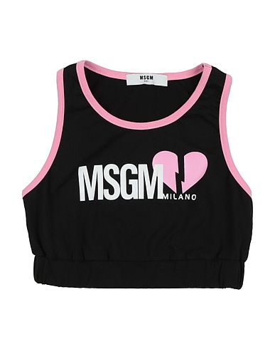 MSGM Top KIDS Black 93% Cotton, 7% Elastane