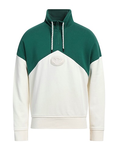 EMPORIO ARMANI Felpa Verde 100% Cotone, Elastan