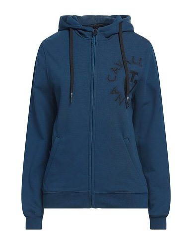 CAVALLERIA TOSCANA Hooded track jacket  Blue 85% Cotton, 15% Polyester