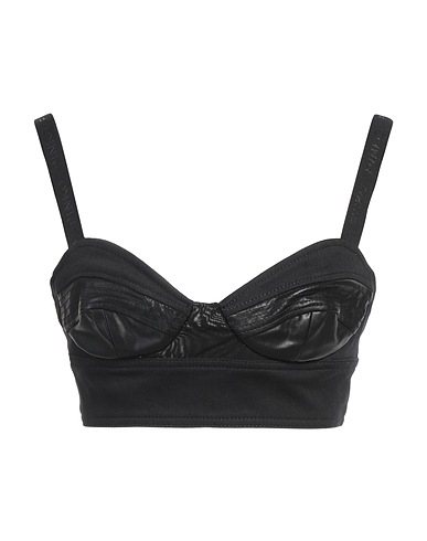PINKO Top DENIM Black 99% Cotton, 1% Lyocell, Polyurethane, Polyester
