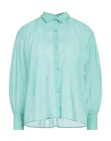 NIŪ Solid color shirts & blouses Light green 100% Cotton