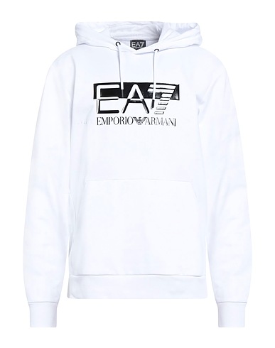 EA7 Hooded sweatshirt White 100% Cotton, Elastane