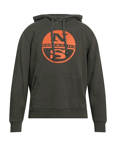 NORTH SAILS Hooded track jacket  Military green 100% Cotton
