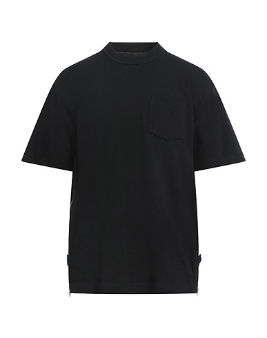 SACAI Basic T-shirt Black 100% Cotton, Nylon, Polyester
