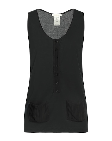 CHLOÉ Top Black 100% Cotton, Silk