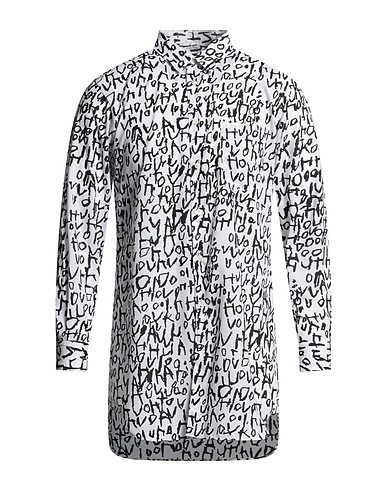 COMME des GARÇONS 柄入りシャツ HOMME PLUS ホワイト ポリエステル 100%