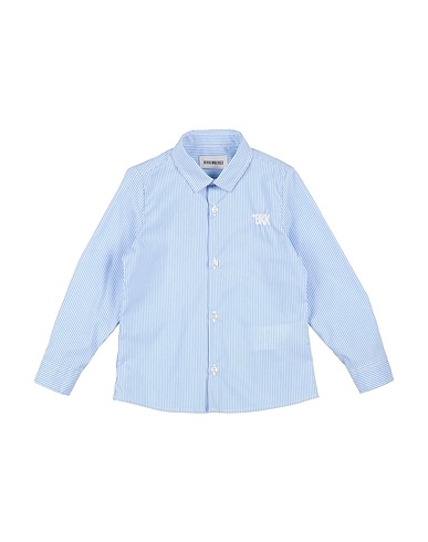 BIKKEMBERGS Patterned shirt Azure 68% Cotton, 30% Polyamide, 2% Elastic fibres