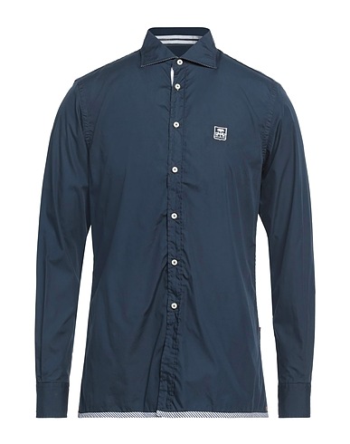 CORNELIANI ID Solid colour shirt Navy blue 100% Cotton