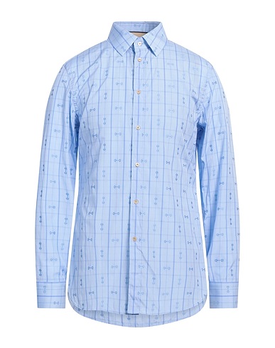 GUCCI Patterned shirt BLU CHIARO 100% Cotton