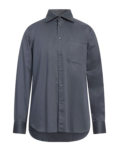 CORNELIANI Solid colour shirt Lead 100% Cotton
