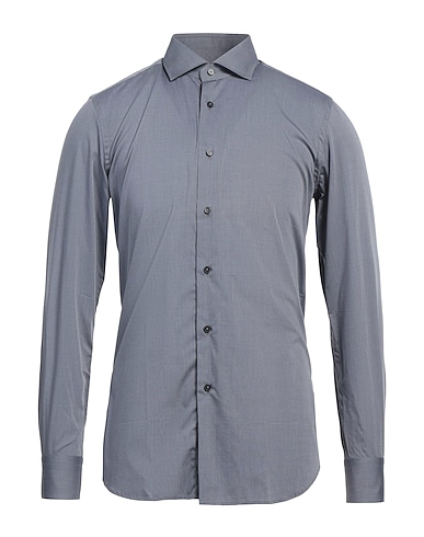 XACUS Solid color shirt Grey 100% Cotton