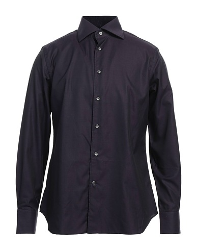 CORNELIANI Solid color shirt Dark purple 100% Cotton