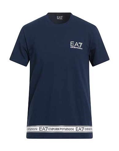 EA7 T-shirt Navy 95% Cotton, 5% Elastane