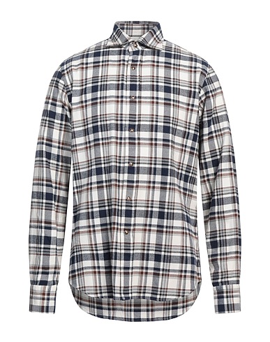 ALESSANDRO GHERARDI Checked shirt Navy blue 100% Cotton