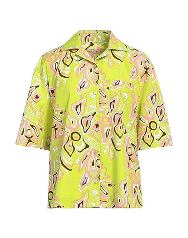 PUCCI Patterned shirts & blouses Light green 100% Cotton