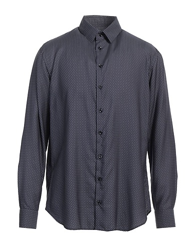 GIORGIO ARMANI Patterned shirt Midnight blue 84% Lyocell, 16% Silk