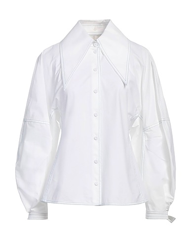 TORY BURCH Solid colour shirts & blouses White 95% Cotton, 5% Elastane