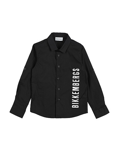 BIKKEMBERGS Hemd mit Muster Schwarz 97% Baumwolle, 3% Elastan