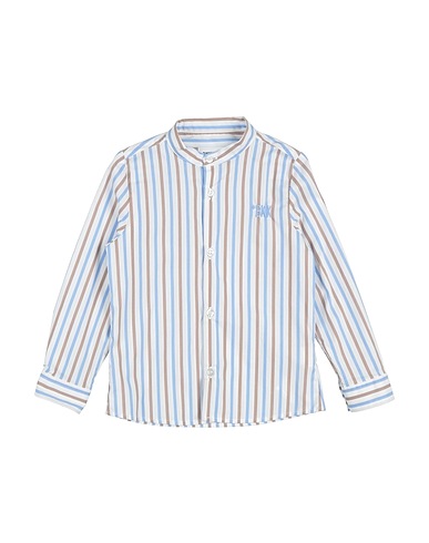 BIKKEMBERGS Patterned shirt White 68% Cotton, 30% Polyamide, 2% Elastane