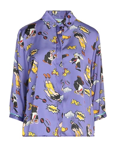 IL THE' DELLE 5 Patterned shirts & blouses Purple 100% Polyester