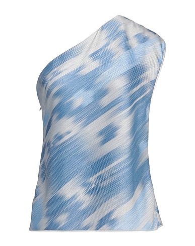 GIORGIO ARMANI One-shoulder top Azure 58% Triacetate, 42% Polyester