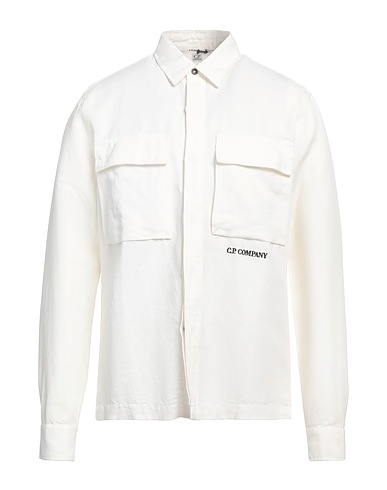 C.P. COMPANY Solid colour shirt 51% Cotton, 49% Linen