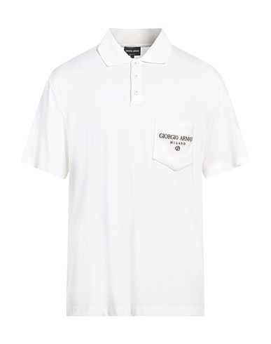 GIORGIO ARMANI Polo shirt Ivory 98% Viscose, 2% Elastane, Polyester