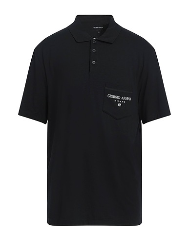 GIORGIO ARMANI Polo shirt Black 98% Viscose, 2% Elastane, Polyester