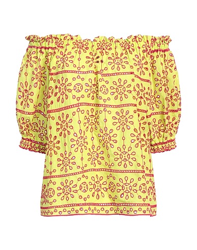 CLIPS Off-the-shoulder top Lime green 50% Cotton, 50% Polyester