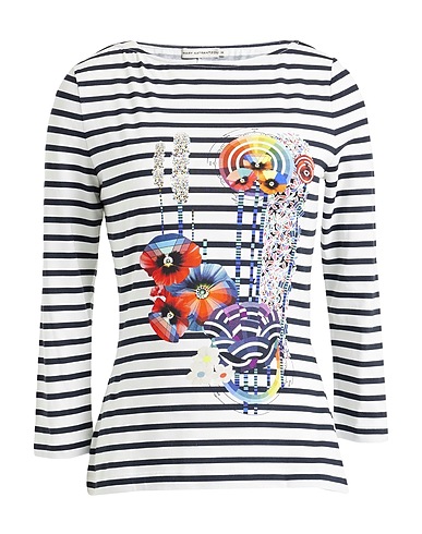 MARY KATRANTZOU T-shirt Midnight blue 94% Cotton, 6% Elastane