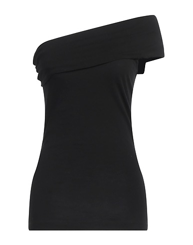 MSGM One-shoulder top Black 100% Cotton