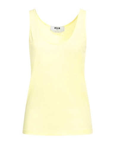 MSGM Canotta Giallo 100% Cotone