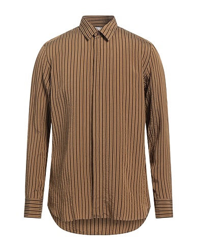PT Torino Striped shirt Khaki 82% Viscose, 18% Silk
