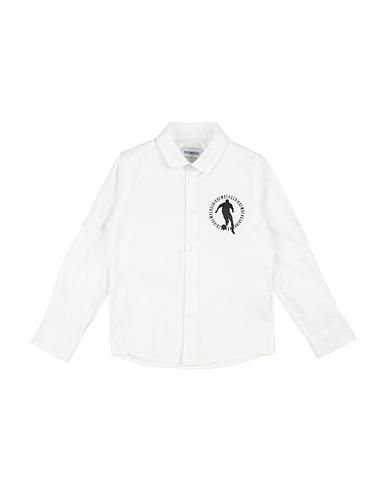 BIKKEMBERGS Patterned shirt White 97% Cotton, 3% Elastane