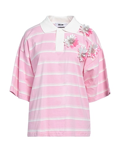 MSGM Polo shirt Pink 100% Cotton, PVC - Polyvinyl chloride, Polyamide