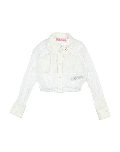 MISS BLUMARINE Solid color shirts & blouses Ivory 100% Polyamide, Polyester, Elastane