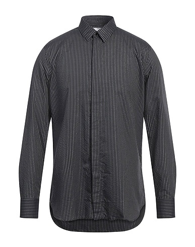 PT Torino Gestreiftes Hemd Schwarz 54% Baumwolle, 41% Lyocell, 3% Polyamid, 2% Andere Fasern