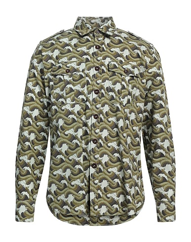 PT Torino Patterned shirt Military green 100% Cotton