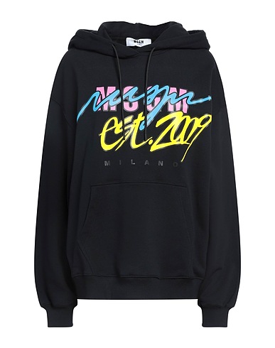 MSGM Hooded sweatshirt Black 100% Cotton