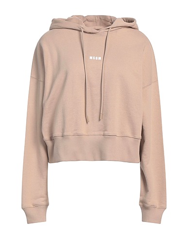 MSGM Hooded sweatshirt Light brown 100% Cotton