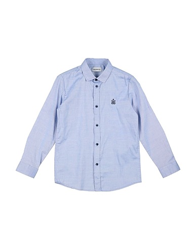 BIKKEMBERGS Camicia tinta unita Blu chiaro 100% Cotone