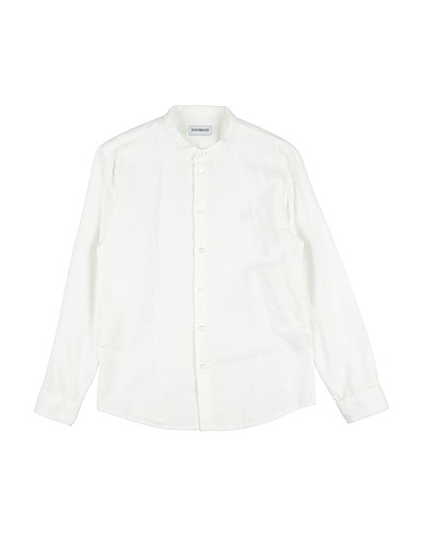 BIKKEMBERGS Solid colour shirt Ivory 70% Cotton, 30% Linen