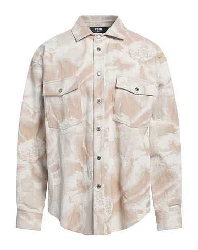 MSGM Patterned shirt Sand 92% Cotton, 8% Polyester