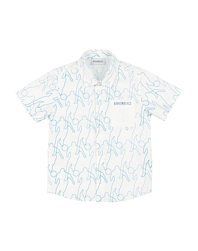 BIKKEMBERGS Patterned shirt 97% Cotton, 3% Elastane