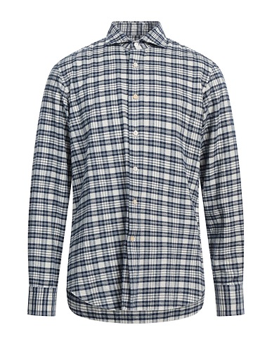 ALESSANDRO GHERARDI Checked shirt Midnight blue 100% Cotton