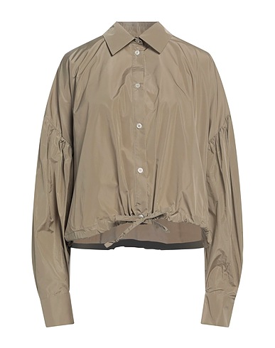 MSGM Solid color shirts & blouses Khaki 100% Polyester