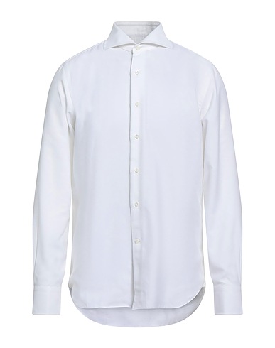 ALESSANDRO GHERARDI Solid colour shirt White 90% Wool, 10% Cashmere