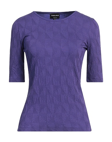 GIORGIO ARMANI T-shirt Purple 62% Viscose, 29% Polyamide, 7% Cashmere, 2% Elastane