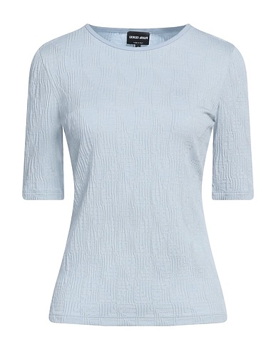 GIORGIO ARMANI T-shirt Sky blue 62% Viscose, 29% Polyamide, 7% Cashmere, 2% Elastane