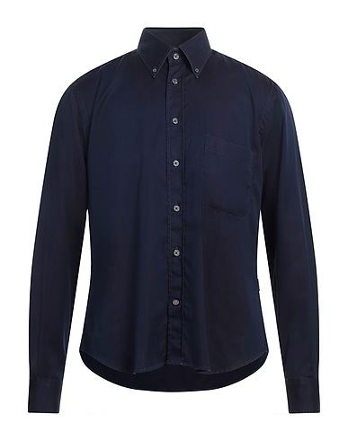 CORNELIANI ID Solid color shirt Midnight blue 100% Cotton